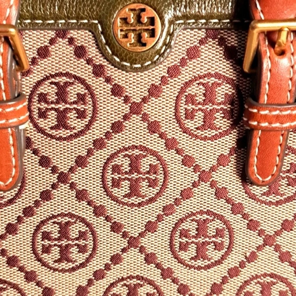 Tory Burch NWOTs Mini T Monogram Jacquard Studded North-South Tote Bag